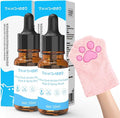 2PCS Concentrated Waterless Shampoo Essence with Pink Grooming Glove, No-Rinse & Lick-Safe Essence for Steam Brushes, Gentle Care for Cats/Kittens/Seniors, Manage Shedding & Freshness,0.34oz*2