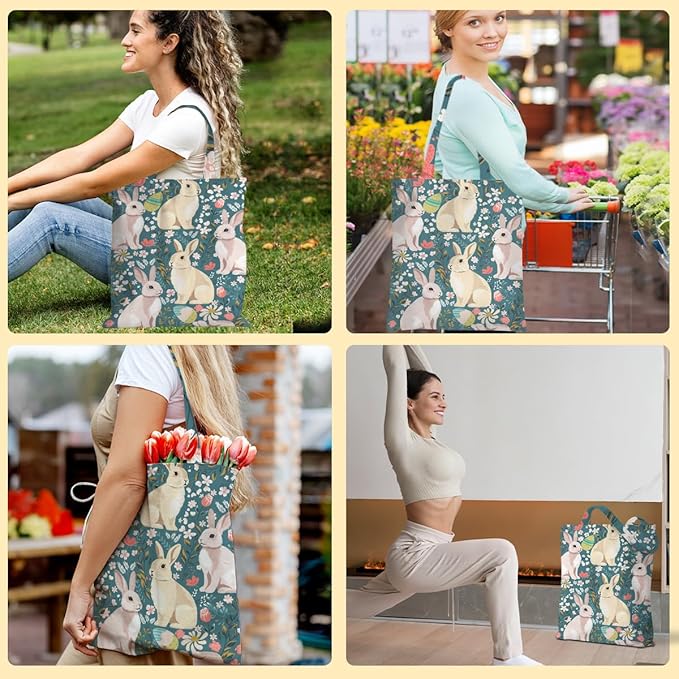 Hanamiya Na Tote Bag with Zipper Pockets, Tote Bag Reusable Shopping Grocery Bags Birthday Gifts for Women, Weekender Bags