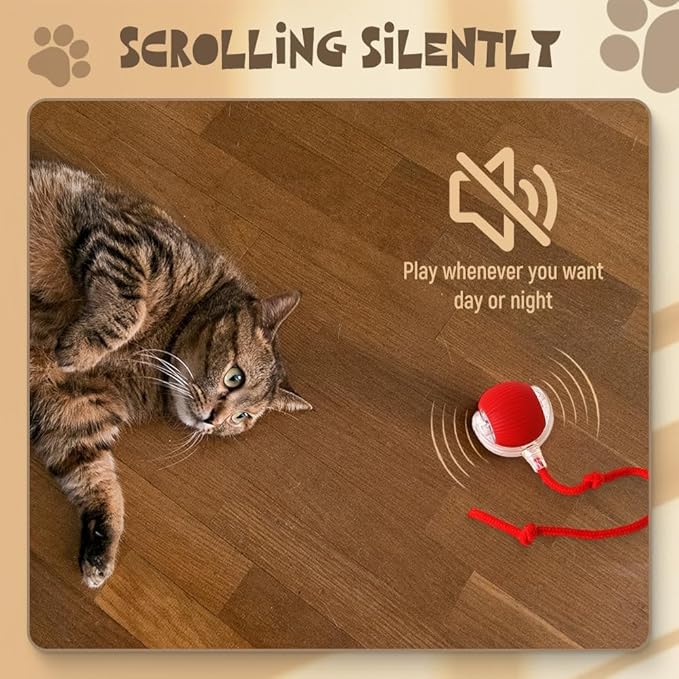 Interactive Cat Toys Balls, 2026 New Dog Toy Interactive Rolling Dog Ball, Motion Activated Cat Balls with 360° Smart Automatic Rolling Moving for Bored Kitten Pet Cats Dogs (Gray)