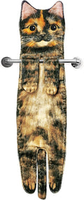 Funny Hand Towels for Bathroom Kitchen Decor - Cute Cat Hanging Hand Towel Kitchen Gadgets - Unique Housewarming Birthday Christmas Cat Lover Gift Ideas for Women Mom Lady Adults