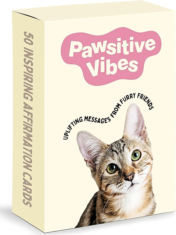 Positive Affirmation Cards for Stress & Anxiety Relief with Proven Self Care Techniques for Cat Lovers | Cat Mom Gifts for Women for Motivation & Relaxation for Birthday, Mothers Day | Cats Presents