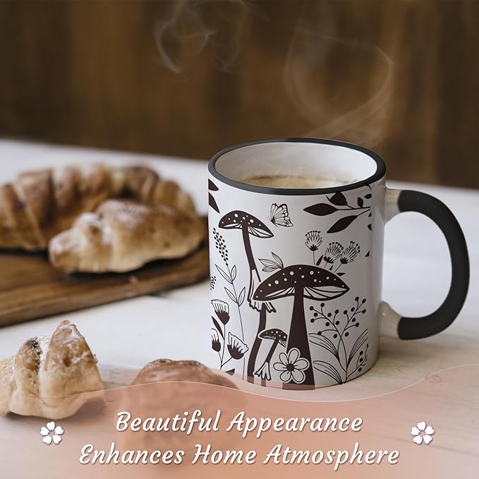 Mushroom Gifts for Women, 11 Oz Boho Coffee Mug, Mothers Day Birthday Gift for Woman, Hippie Gifts for Women, Mushroom Cup, Cute Coffee and Tea Mug Microwave & Dishwasher Safe