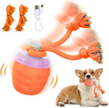 Interactive Dog Toy, [Newly Upgraded] Motion Activated Rolling Ball for Small Dogs, Automatic Moving Dogs Ball for Boredom, USB Rechargeable(Orange)