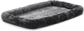 MidWest Homes for Pets QuietTime Dog Bed - Gray Faux Fur Bolster, Ultra-Soft and Machine Washable, Fits 48-Inch Crates and Carriers, for Extra-Large Breed Dogs
