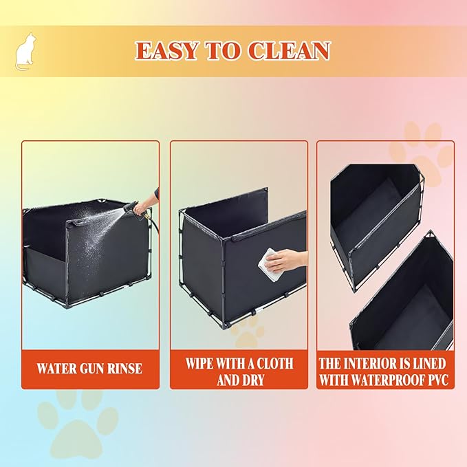 Extra Large Cat Litter Box Enclosure–Big Covered Litterbox with High Front Splash Guard, Waterproof&Portable Litter Box Cover for Indoor Cats,Kittens,Multiple Pets (Medium)