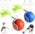 2PCS Speedy Tail 2.0 Cat Toy, Interactive Cat Toys for Bored Indoor Automatic Turbo Toys Rolling Ball 2.0, Smart Electric Self Moving Toy, Two Speed Adjustment, USB Rechargeable (Mix)