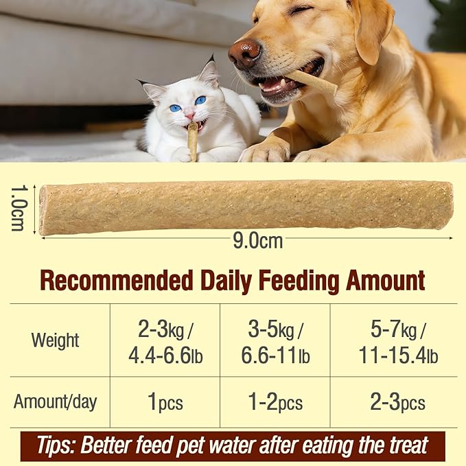 Freezed Dried Cat Teething Sticks, Cat Chew Stick for Dental Care, 1.7 oz Salmon and Chicken Flavour Cats Treats, Feline Freshens Breath Snacks