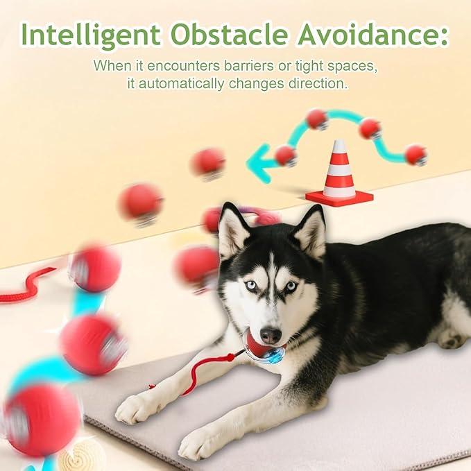 Interactive Rolling Dog Ball, 360° Smart Automatic Toy Electric,2026 New Self Rolling Dog Ball Interactive Cat Toys Automatic Cat Toy Self Moving Dog Toys. (Gray)