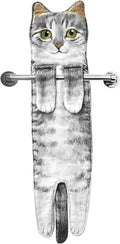 Funny Hand Towels for Bathroom Kitchen Decor - Cute Cat Hanging Hand Towel Kitchen Gadgets - Unique Housewarming Birthday Christmas Cat Lover Gift Ideas for Women Mom Lady Adults
