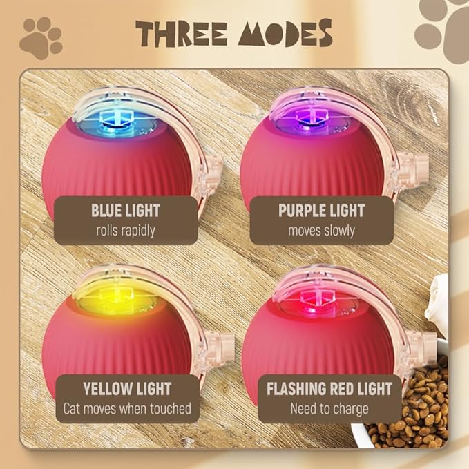 Interactive Rolling Cat Dog Ball Toy, 2025 New Automatic Interactive Cat Toys Self Moving Cat Toys, 360° Smart Automatic Rechargeable Toy Electric Dog Balls for Dog/Cat (Green)