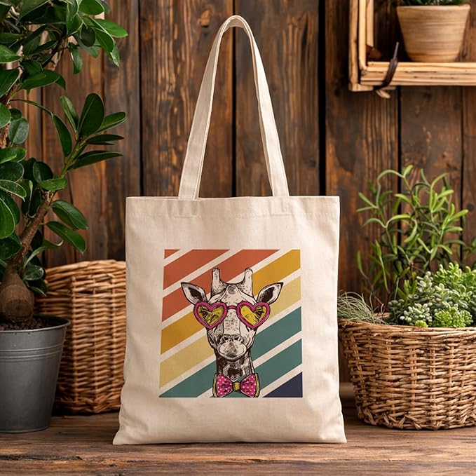 Cute Animal Tote Bag, Animal Lover Gift, Canvas Tote Bag for Women, Reusable Shopping Bags for Casual Shopping Work