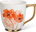 Ceramic Daisy Cup - 15 oz Coffee Mug for Tea Mocha Latte, Porcelain Flower Cup for Home and Office, Thanksgiving Christmas Gifts