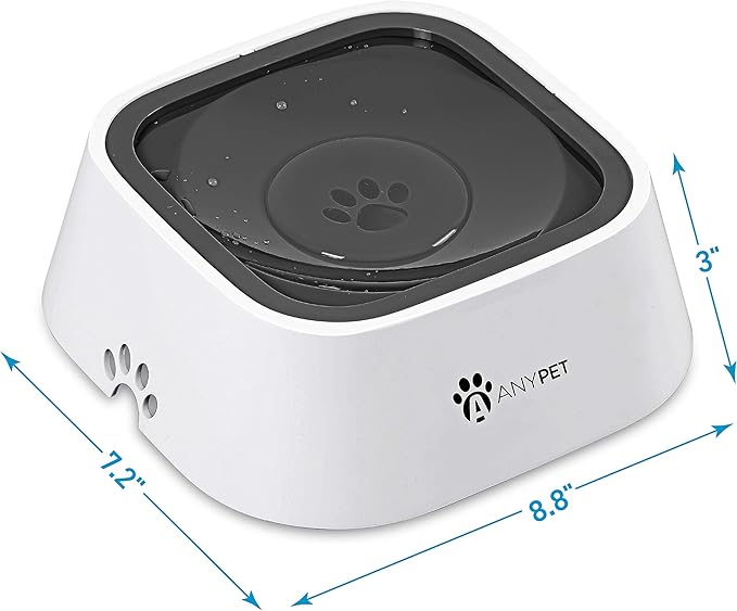 No-Spill Dog Water Bowl, Anti-Splash Pet Slow Drinking Water Feeder, Spill Proof Travel Bowls for Large Medium Small Dogs and Cats
