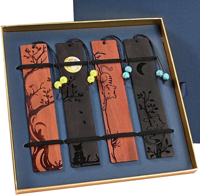 ZQZYMXQ 4Pcs Cute Cat Bookmarks Set for Women,Animal Book Mark Cat Lovers Gift Ideas Gifts for Readers (Cat Set)