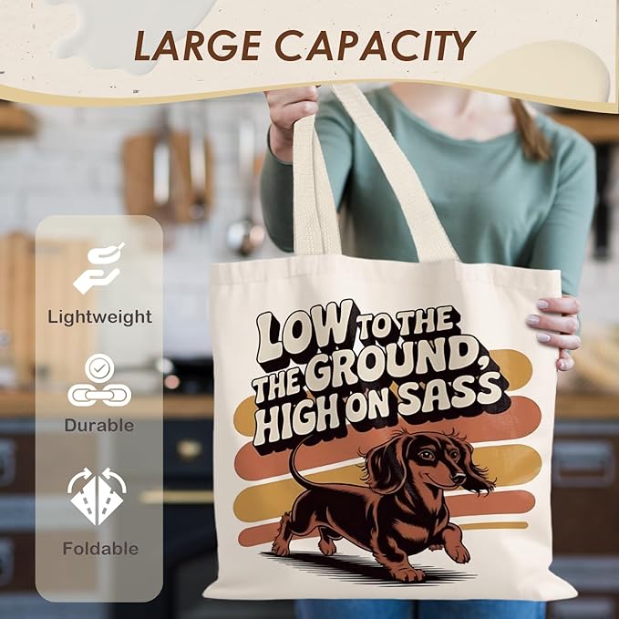 Canvas Tote Bag Aesthetic,Zoon Cow Dog Cat Tote Bag,Gifts for Women Canvas Tote Bags