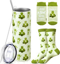 Funnymoom 2 Pack Frog Gifts Set Skinny Tumbler 20 oz Travel Coffee Mug Novelty Cute Animals Socks for Christmas Birthday Party