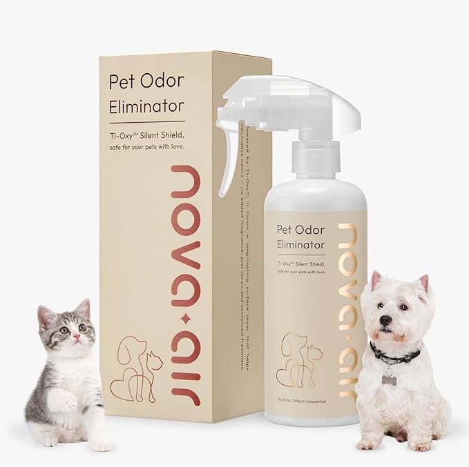 Pet Odor Eliminator Spray for Dog & Cat – Neutralizes Urine, Litter Box & Carpet Smells | Non-Toxic, Fragrance-Free, Pet-Safe | Ti-Oxy™ Technology – No Enzymes, No Masking, 10.1 Fl Oz