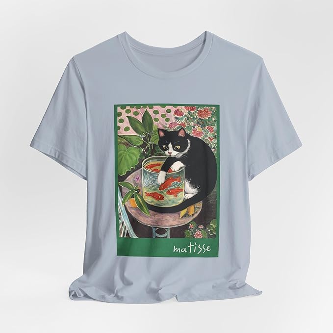 Vintage Cat Painting T Shirt, Matisse Inspired Cat Tee, Retro Art Aesthetic Shirt, Funny Cat Lover Gift