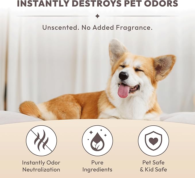 Pet Odor Eliminator Spray for Dog & Cat – Neutralizes Urine, Litter Box & Carpet Smells | Non-Toxic, Fragrance-Free, Pet-Safe | Ti-Oxy™ Technology – No Enzymes, No Masking, 10.1 Fl Oz