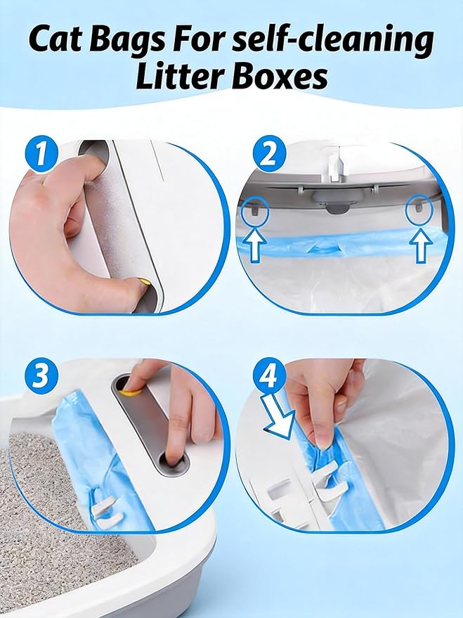 Litter Bags Compatible with Petcove,Durable Replacement Bags Compatible with Petcove Self Cleaning Box,18 x 16 Litter Bag Compatible with Petcove,4 Rolls