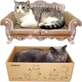 miwoowim Cat Scratcher Bed, 23 Inch Kitty Couch and 17.3 Inch Scratch Box with Pad, Modern Large Kitten Lounger for Indoor Cats,Unique Cute Corrugated Cardboard Cat Sofa Scratcher,