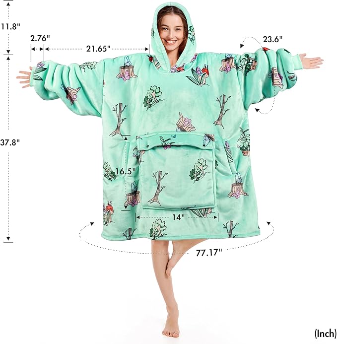 Narecte Cozy Oversized Blanket Hoodie Wearable Blanket Adults Soft Hooded Blanket Hoodie Birthday Gifts for Women Christmas