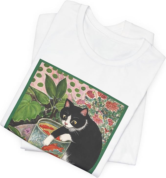 Vintage Cat Painting T Shirt, Matisse Inspired Cat Tee, Retro Art Aesthetic Shirt, Funny Cat Lover Gift