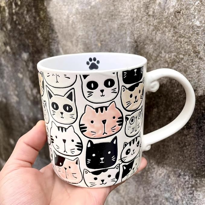 Cat Lovers Mug, Various Cute Kittens Pattern Mug, Cat Coffee Mug Funny Ceramic Tea Cup Novelty Gifts for Office and Home Women Girls Men, Dishwasher Microwave Safe