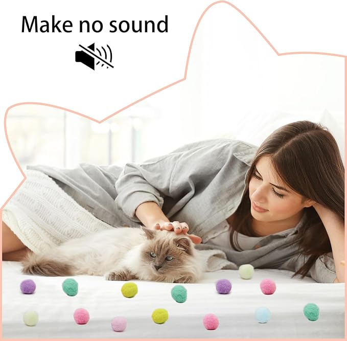 Andiker Cat Toy Balls Set, 30pcs Plush Cat Pom Pom Balls&a Plastic Launcher Set for Kitten Catch&Fetch Interactive Cat Toy with Colorful&Soft Cat Balls for Indoor Cats to Keep Fit (Blue 100balls)