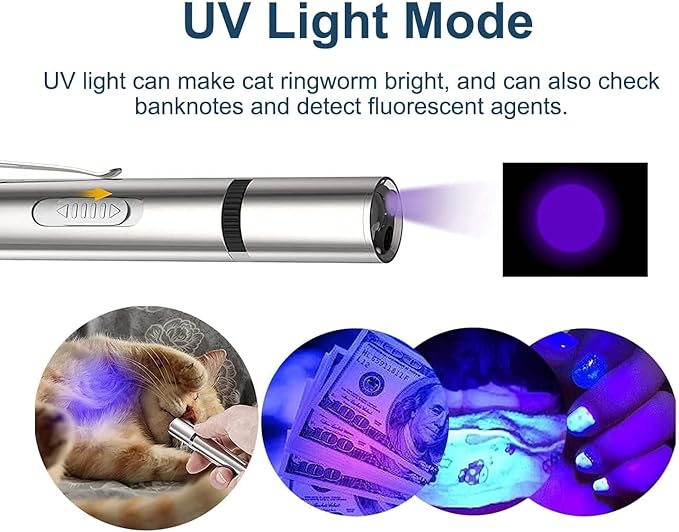 Cat Toy Pointer for Indoor, Cat Mouse Toys Wand Light Pet Interactive Toys to Keep Cat Busy, for Kitten Cat Dog Chase Play
