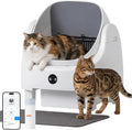 Automatic Litter Box App Control Self Cleaning Litter Box Odor Control＆Safety Protection for Multiple Cats with Garbage Bag, Cat Litter Mat and Fragrance Box