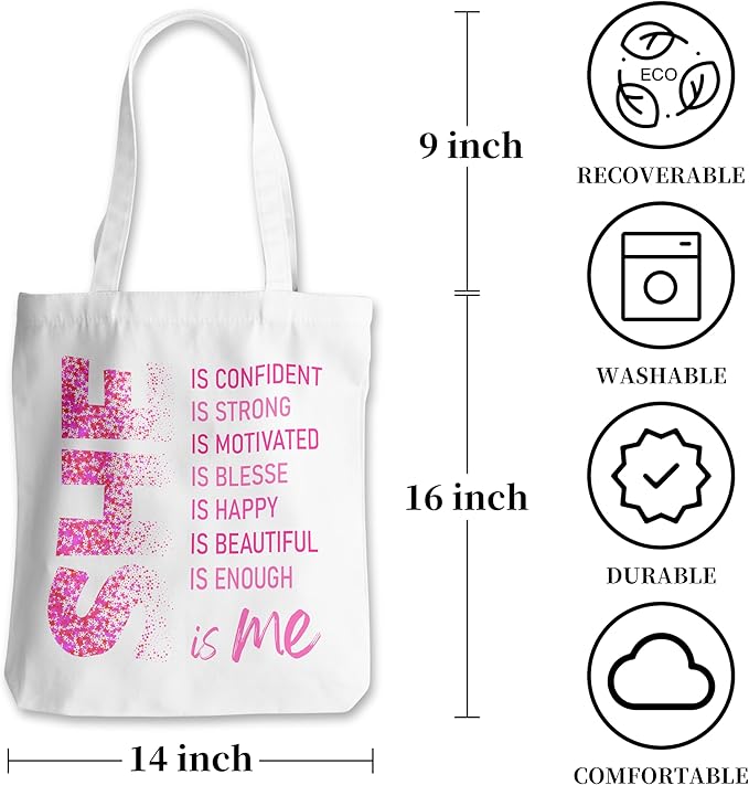 Grace Yonks Cute Canvas Tote Bag – Aesthetic Large Reusable Bag