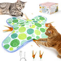 Interactive Cat Toys, Hide and Seek Cat Toy, 2 in 1 Automatic Moving Concealed Feathers for Indoor Cats, Non-Slip Suction, Touch Activated, USB Rechargeable, Green