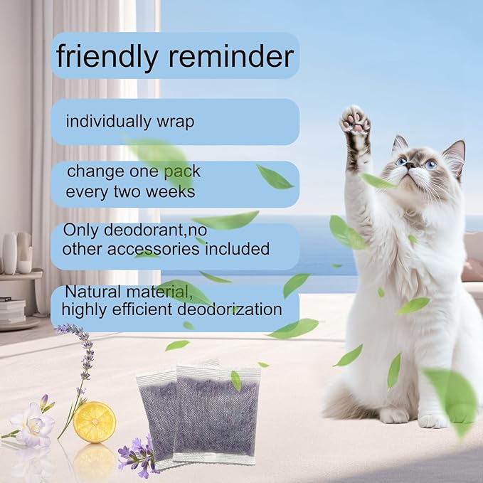 10 PCS Cat Litter Deodorizer Refills Compatible with Whisker OdorTrap Pod,Odor Remover Refills for Litter-Robot 4 Waste Bags & Litter-Robot 3 Waste Drawer, Litter Box Odor Eliminator (Lavender)