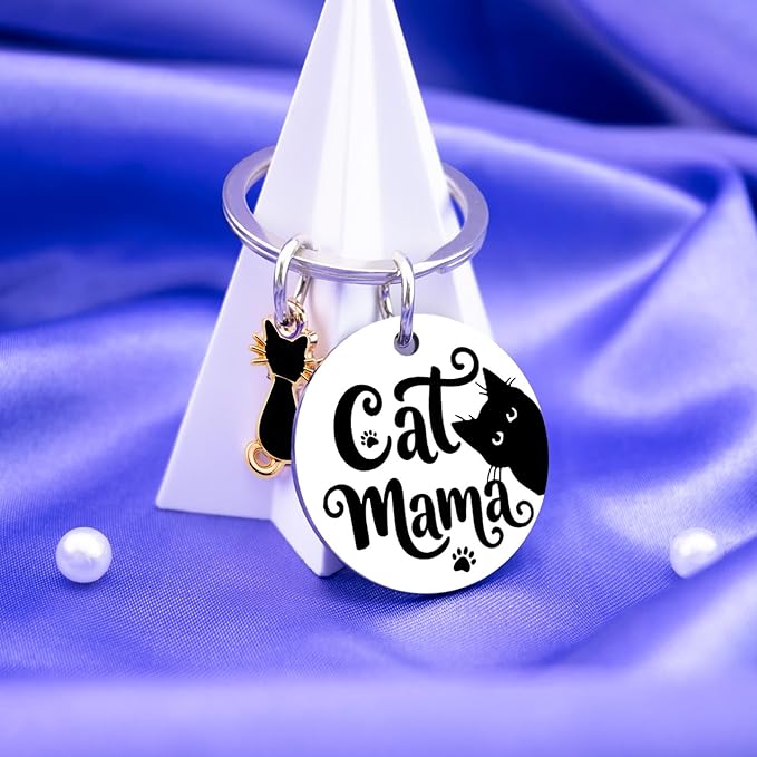 Cat Mom Mothers Day Gifts For Women Black Cat Keychain Stuff Gifts For Cats Lovers Unique Cats Lover Gifts For Women