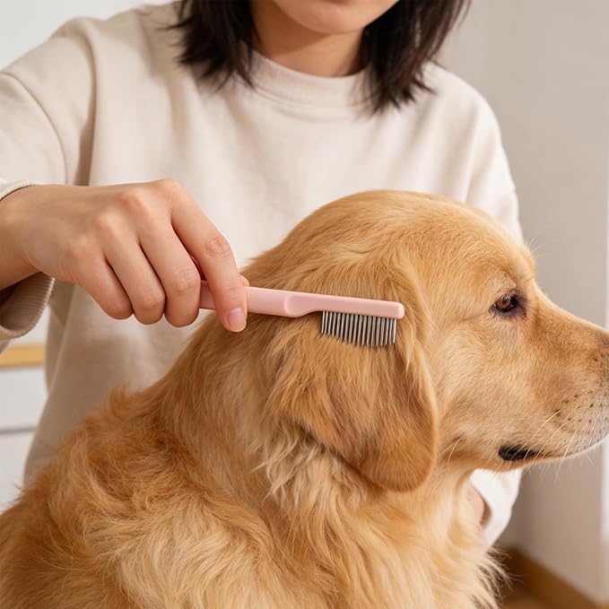 Cat Eye Grooming Comb: Small Pet Facial Comb - Stainless Steel Dog Eye Brush - Puppy Brush - Dog Crust Remover for Pet Facial Grooming
