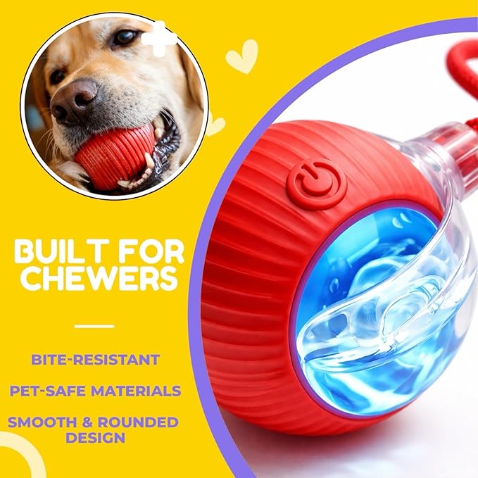 Interactive Smart Rolling Ball Toy for Cats & Small Dogs, Rechargeable Automatic Self-Moving Pet Toy with 360° Motion, Durable Exercise Ball for Indoor Play