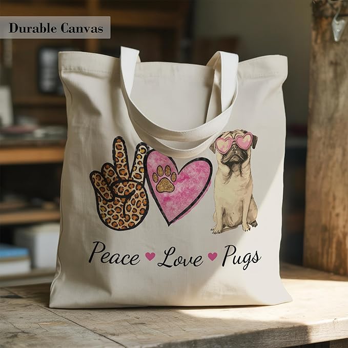 Pets Lover Gifts Tote Bag for Women, Dogs Cats Bee Aesthetic Canvas Bag with Inner Pocket