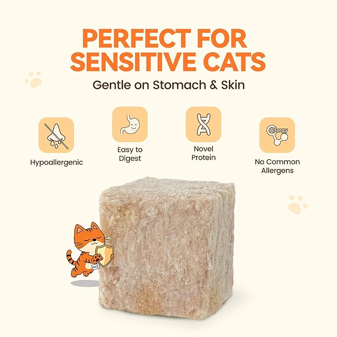 Freeze Dried Cat Treats, Single Ingredient Duck Bites Snacks for Cats & Dogs, Grain-Free High Protein Healthy Training Treats & Food Topper for Cats & Dogs, 1 oz