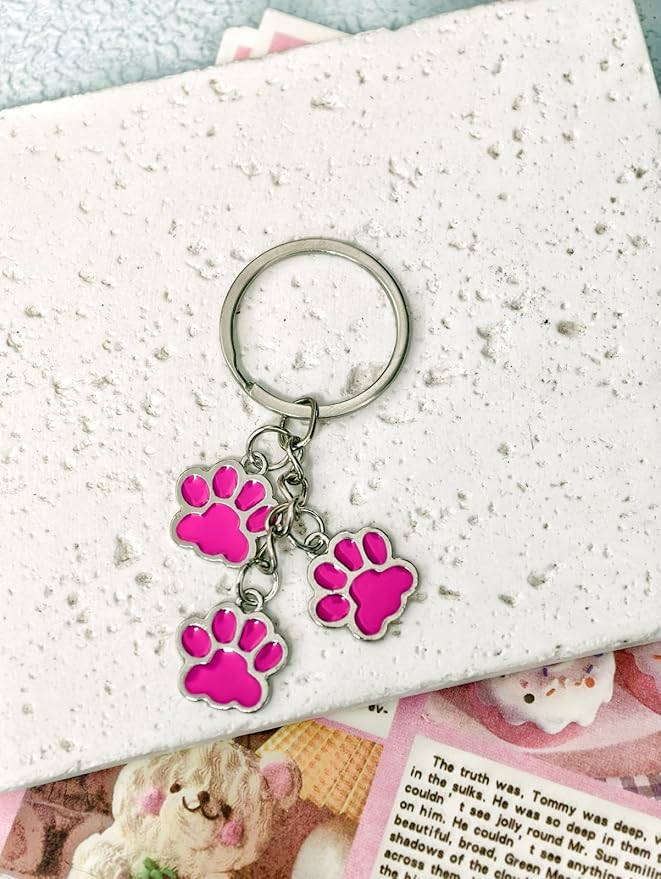 Aesthetic Metal Claw Keychain Cute Key Rings Charms for Women Kawaii Dog Cat Pet Gifts for Bag Backpack Car Keys