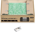 PETKIT Crystal Cat Litter with Tray, Suitable for Purobot Crystal Duo Automatic Litter Box, Dust-Free Mess-Free No Refilling, Odor Control (Green-Botanical Freshness,4.5 lb×4 Packs)