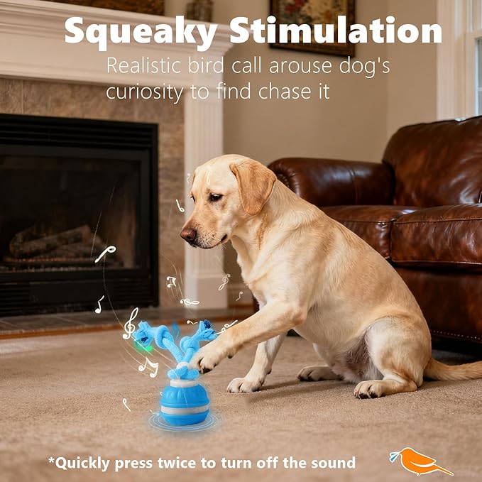 Interactive Dog Toys, Motion Activate Rolling Ball for Small Medium Large Dogs, Automatic Moving Toy, Interactive Dog Ball Stimulation Toy for Boredom Relief (Blue)