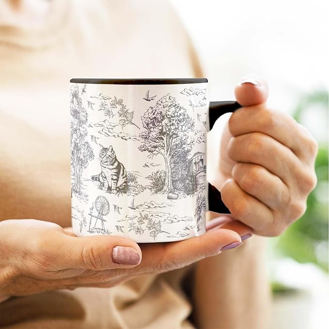 Cat Mug 11 Oz Cute Ceramic Coffee Tea Cup for Women, Funny Cats Lover Gift for Christmas, Birthday, Housewarming - Gifts for Her, Mom, Cat Ladies, Kids and Friends
