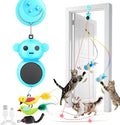 Interactive Cat Toys for Indoor Cats: 2 in 1 Laser Pointer Cat Toy with Automatic Flying Bird & Mouse Wand, Smart Motion Mode Adjustable Speed, USB Rechargeable Safe for Bored Kittens and Adult Cats