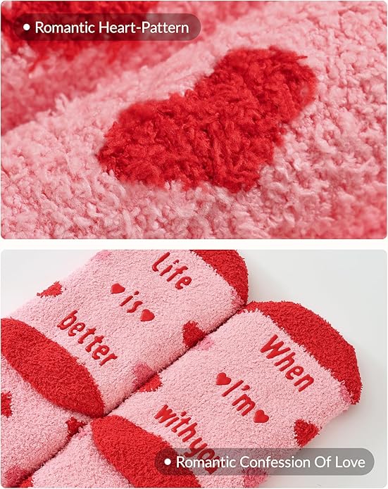 Jeasona Women’s Fuzzy Slipper Socks With Grippers Cozy Warm Cute Animal Gifts