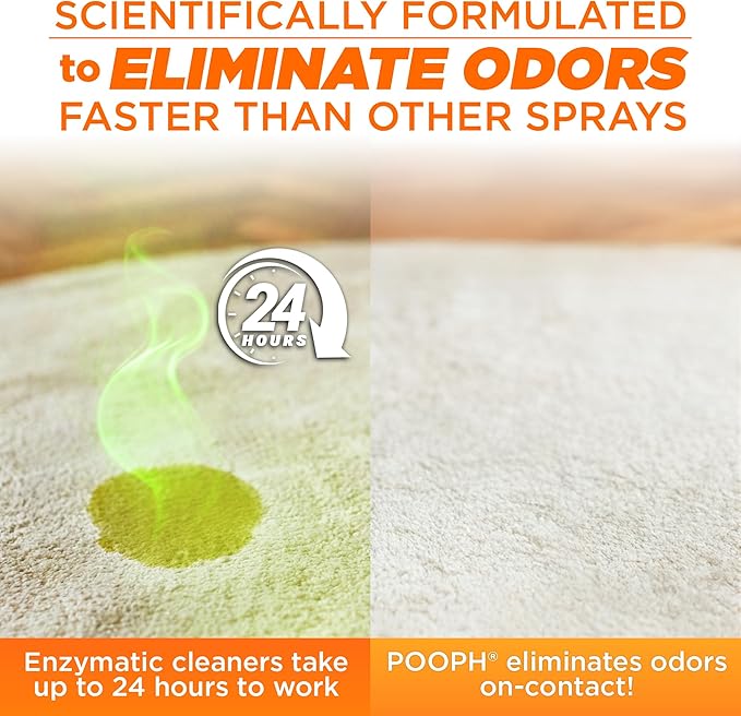 POOPH® Kitty Odor Eliminator Spray – 32oz Single & 32oz 2-Pack Bundle – Patented, Fragrance-Free, Non-Toxic, Safe for Cats – Use on Furniture, Litter Areas, Bedding & More