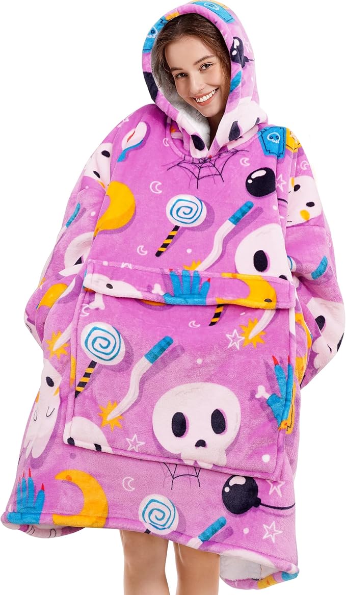 Narecte Cozy Oversized Blanket Hoodie Wearable Blanket Adults Soft Hooded Blanket Hoodie Birthday Gifts for Women Christmas