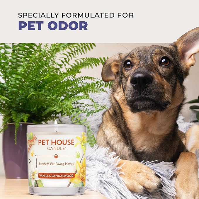 Pet House Candles, Plant-Based, Long Lasting, Pet Friendly Candles for Home, 60 Hour Burn Time - Herb Garden, 9 oz, 2 Pack