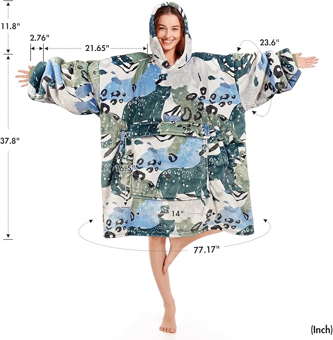 Narecte Cozy Oversized Blanket Hoodie Wearable Blanket Adults Soft Hooded Blanket Hoodie Birthday Gifts for Women Christmas