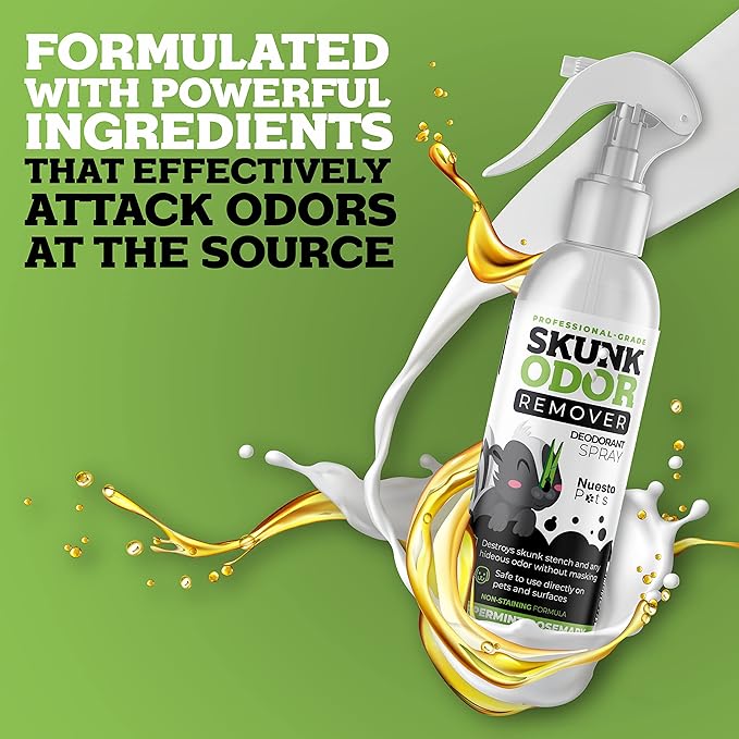 Pets Skunk Odor Remover Deodorant Spray (1 10 oz Bottle) | Stench Eliminator - Clean & Deodorize Dogs - Naturally Derived, pH Balanced - Refreshing Peppermint Rosemary Scent